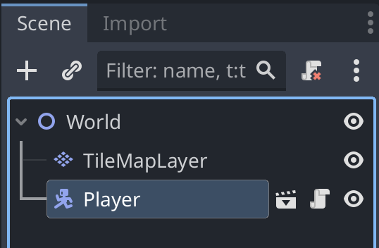 Adding Player Node to World Scene