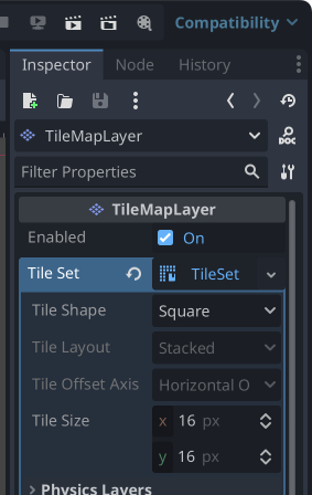 Adding new TileSet to TileMapLayer node