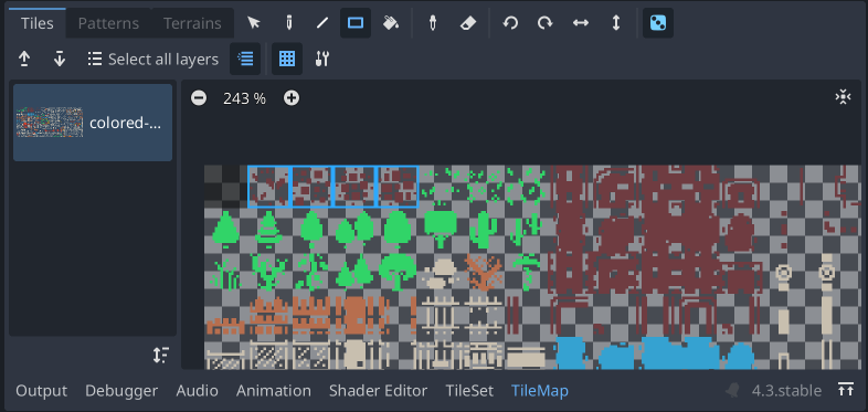 Selecting multiple tiles