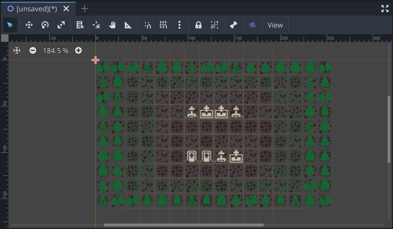 Completed tombstone tilemap